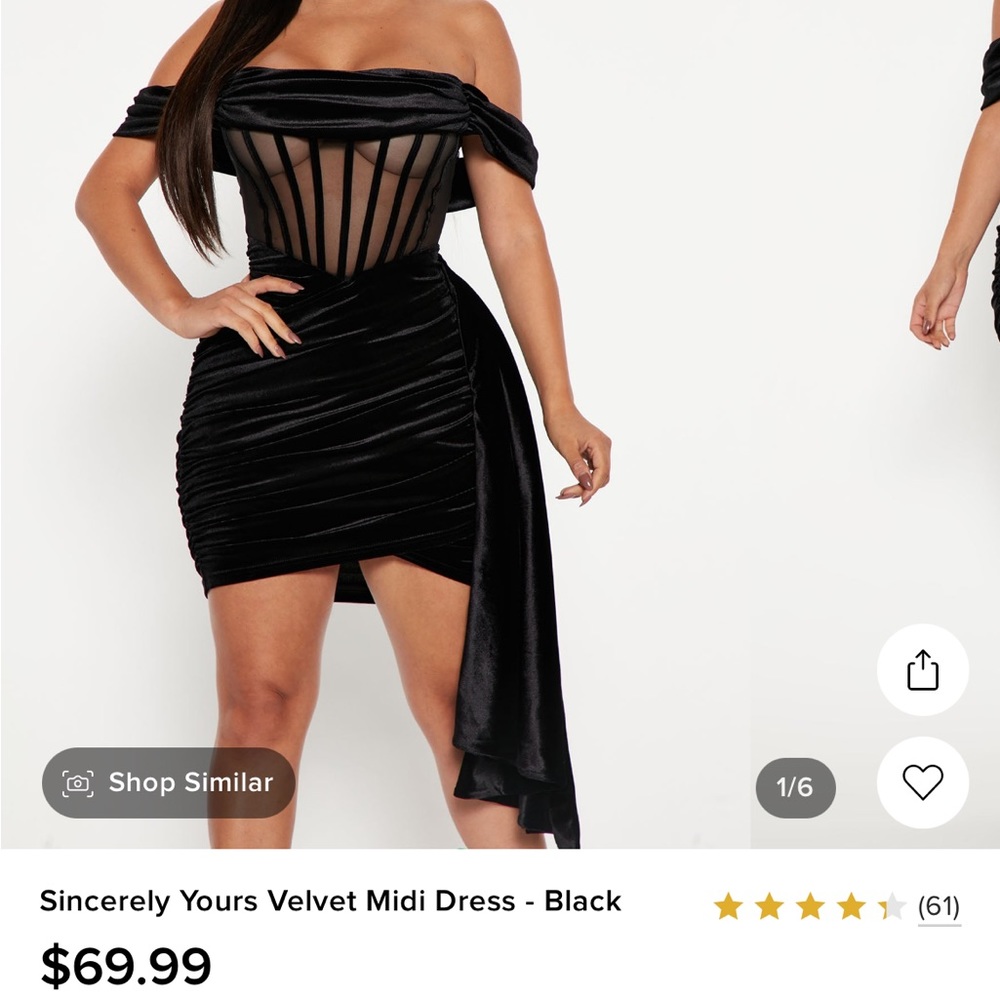 Sincerely yours velvet midi dress- black